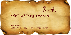 Kálóczy Aranka névjegykártya